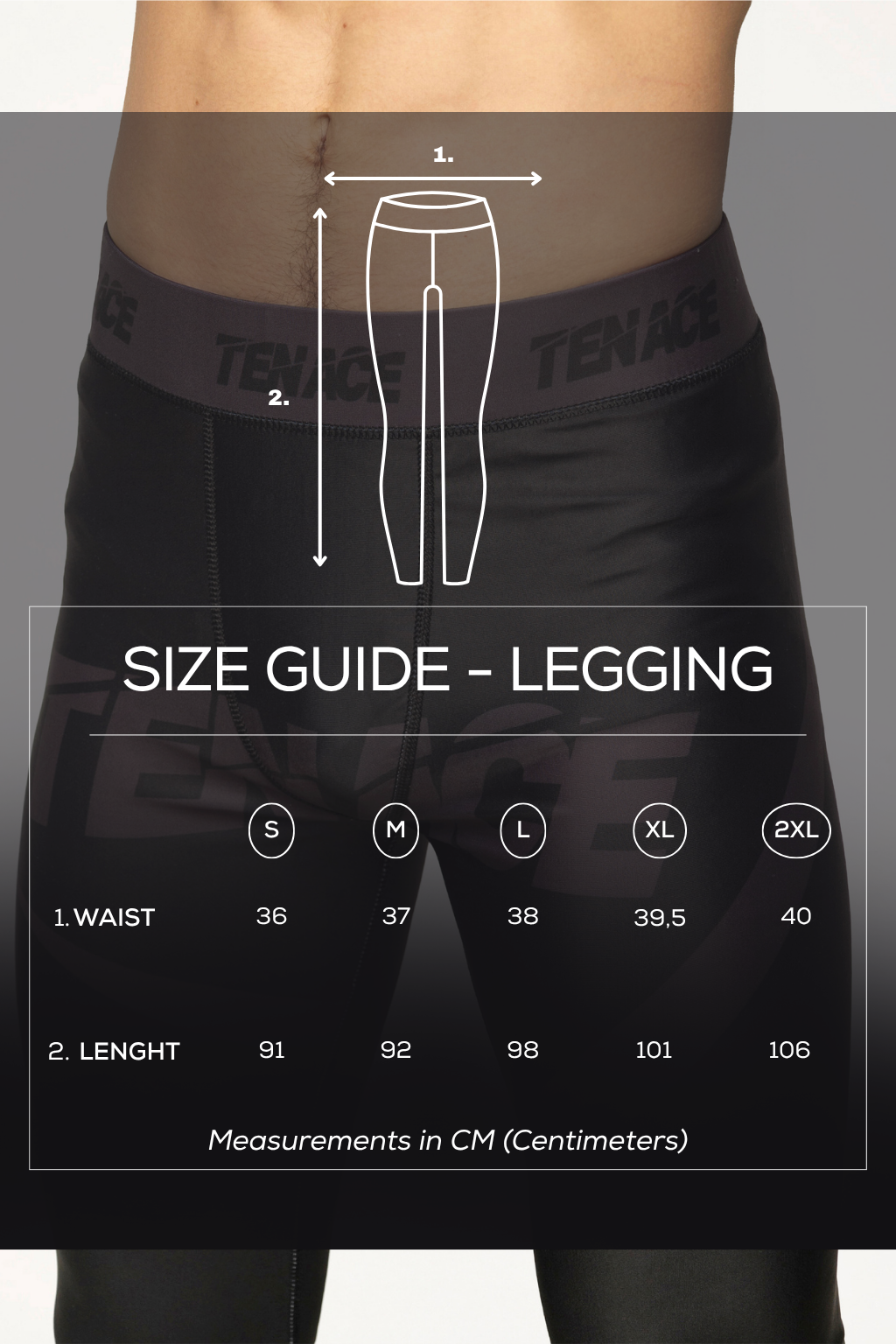 Tenace Legging MMA, BJJ, Grappling - Black