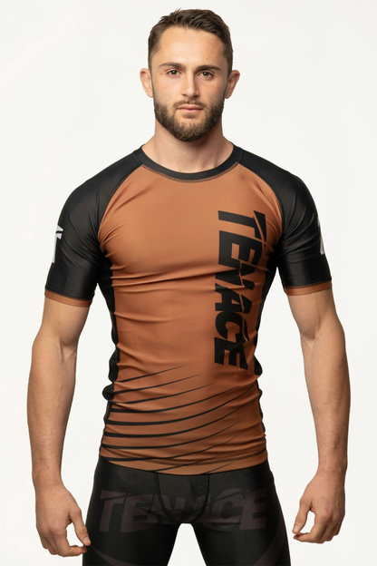 Tenace Camiseta Compresión Rayas - MARRÓN