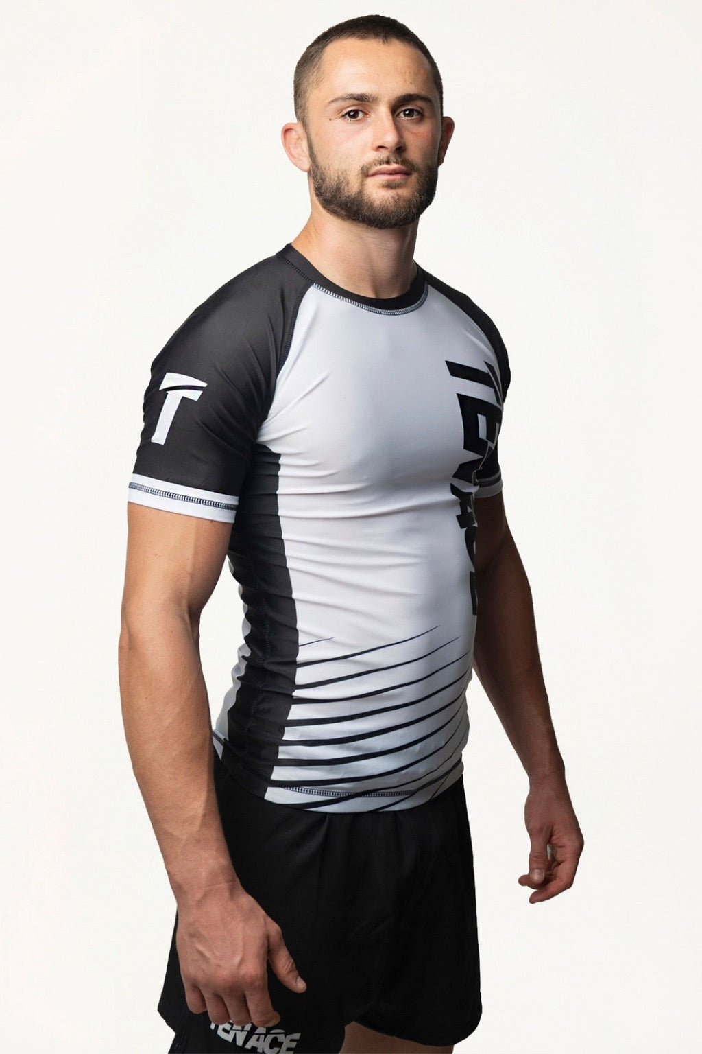 Tenace Camiseta Compresión Rayas - BLANCO