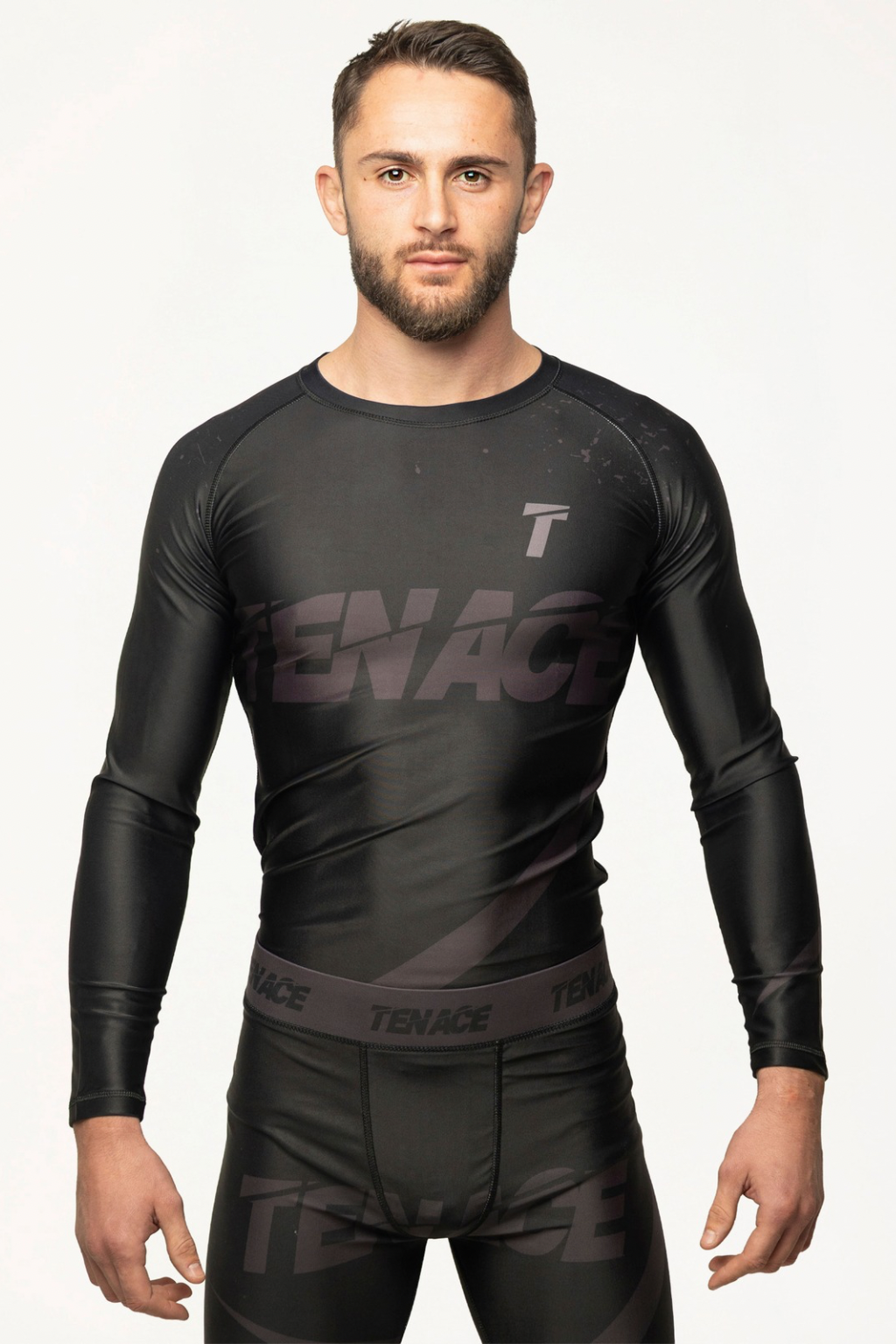 Tenace Rashguard long-sleeved Basic- BJJ Training, Grappling - Black