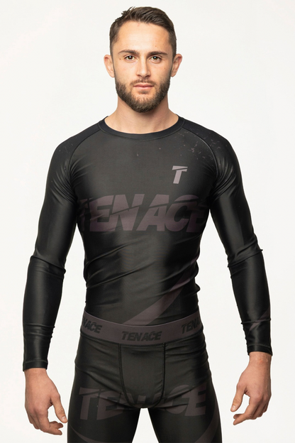 Tenace Rashguard long-sleeved Basic- BJJ Training, Grappling - Black