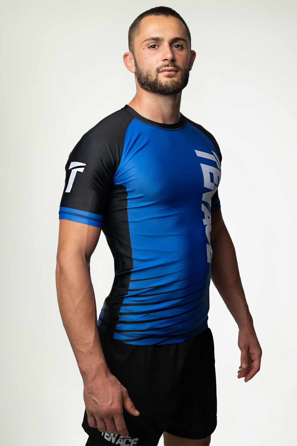 Tenace Camiseta Compresión Rayas - AZUL