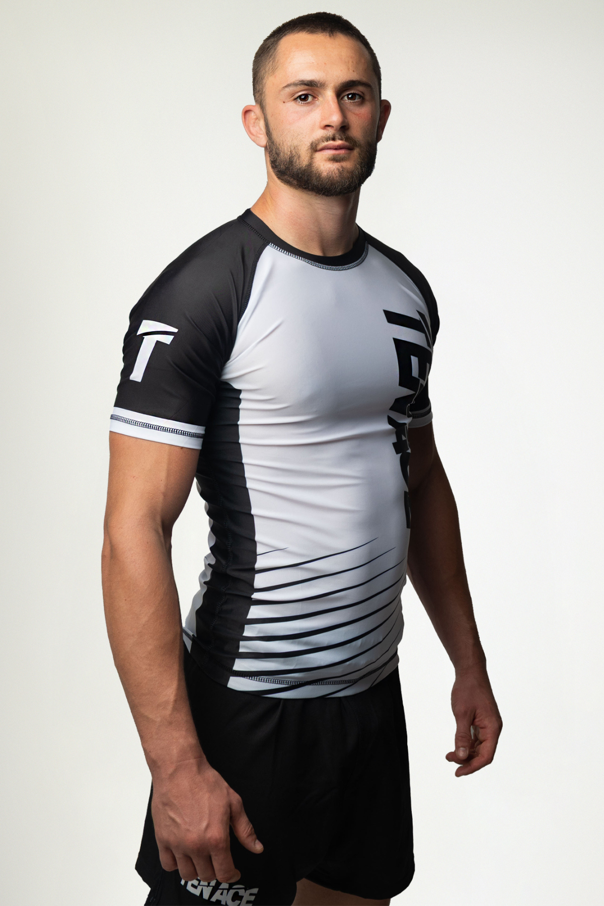 Tenace Camiseta Compresión Rayas - BLANCO