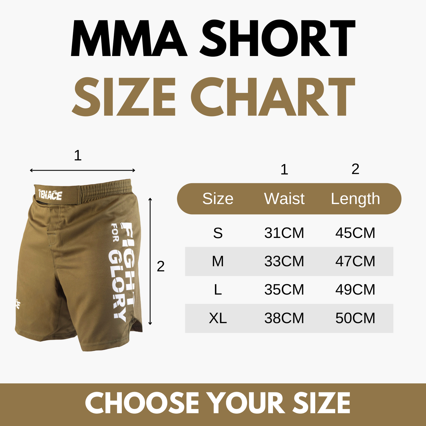 Tenace MMA, BJJ, Grappling shorts - Green