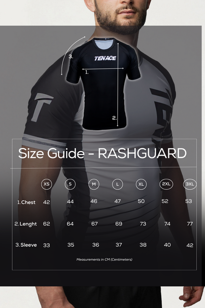 Tenace Rashguard Competicion NO-GI Rayas - AZUL Manga Corta