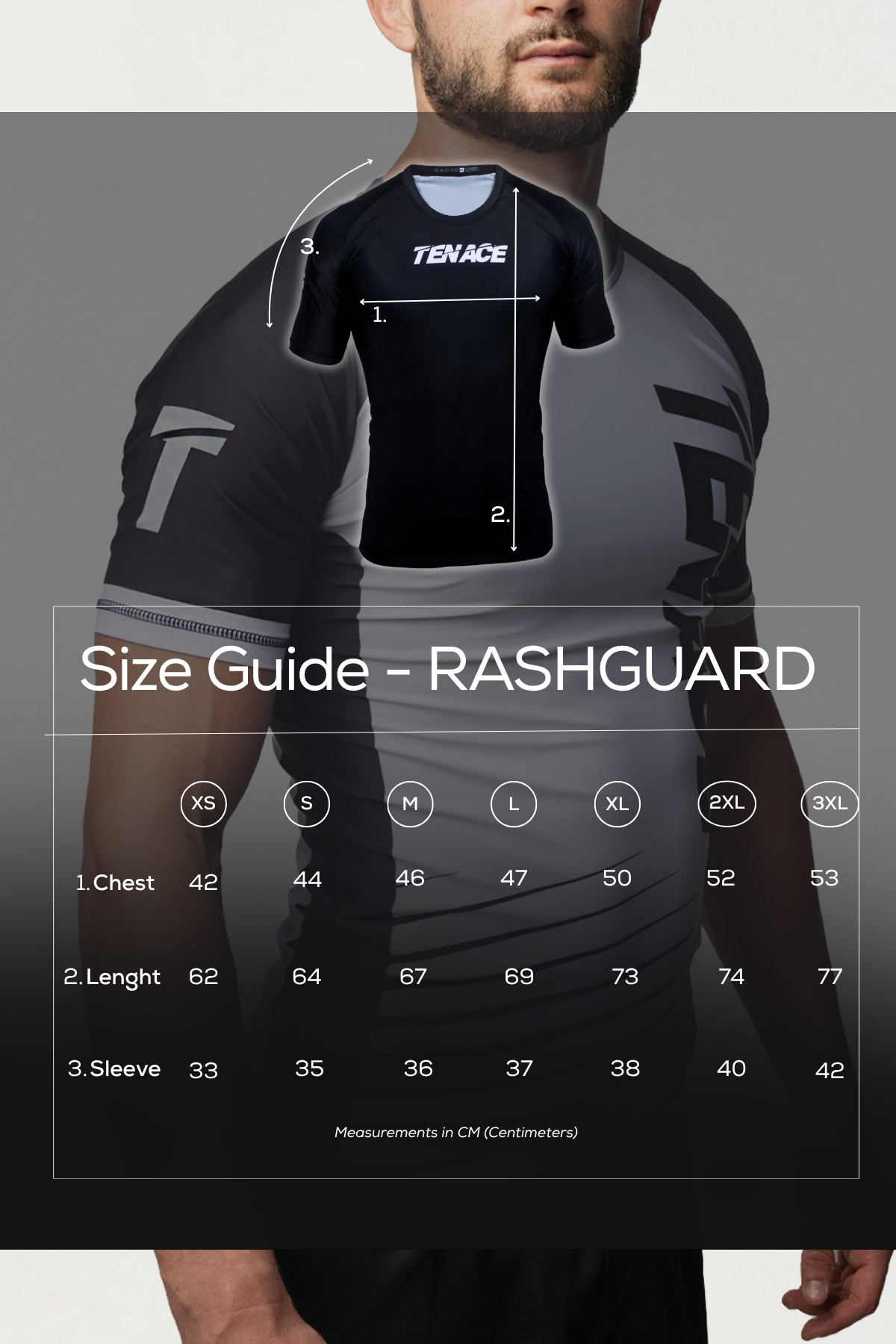 Tenace Rashguard Jiu Jitsu NO-GI - Negro Manga Corta