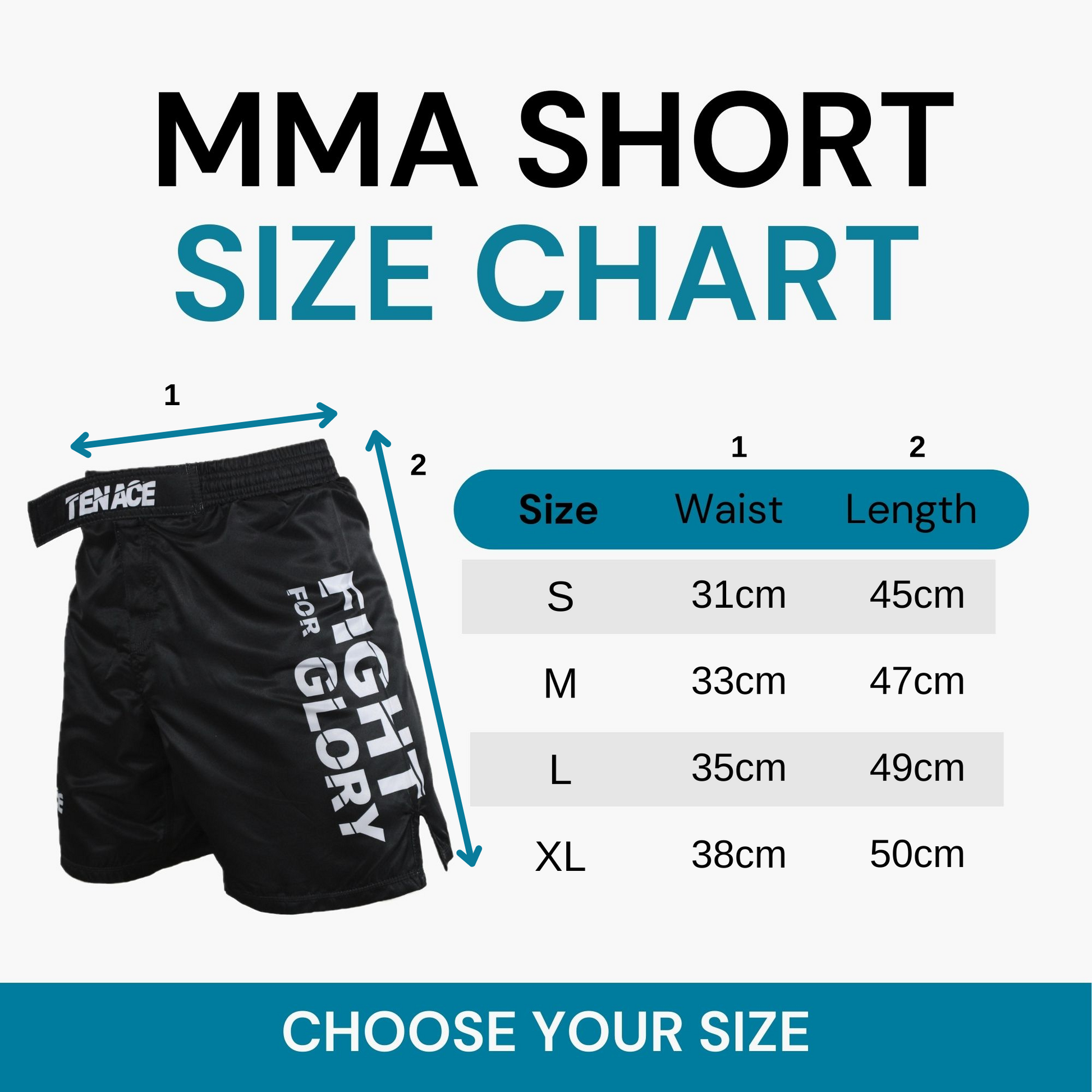 medidas pantalon corto mma
