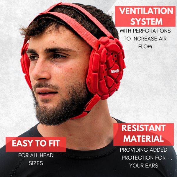 ARMOR BJJ MMA, Grappling, Wrestling Ear guards - Red