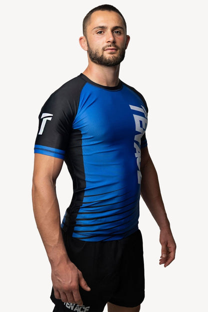 Tenace Rashguard Competicion NO-GI Rayas - AZUL Manga Corta