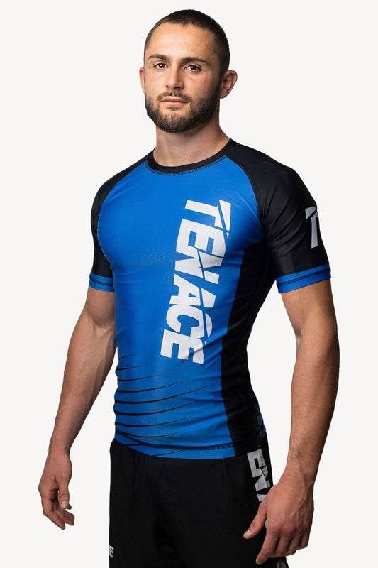 Tenace Rashguard Competicion NO-GI Rayas - AZUL Manga Corta