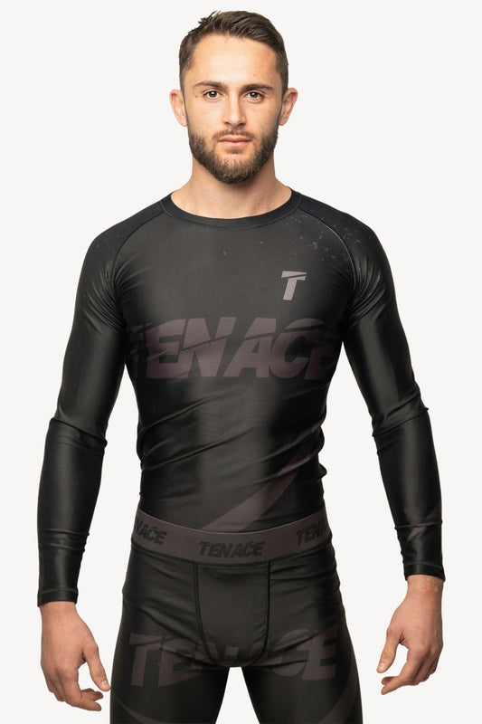 Tenace Rashguard Manga Larga NO-GI - Negro y Gris