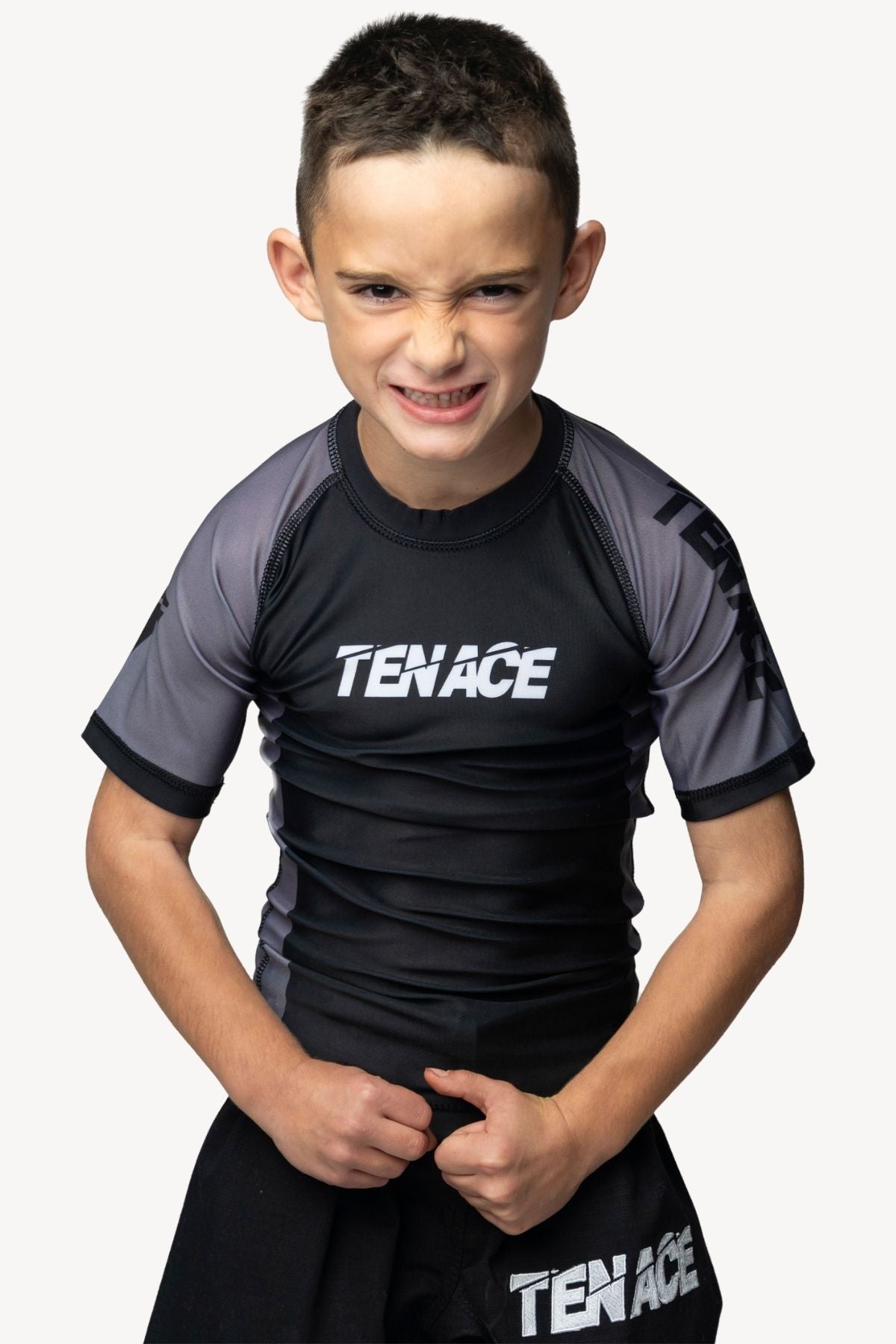 Tenace Maglietta a compressione grigia per bambini - Competizione
