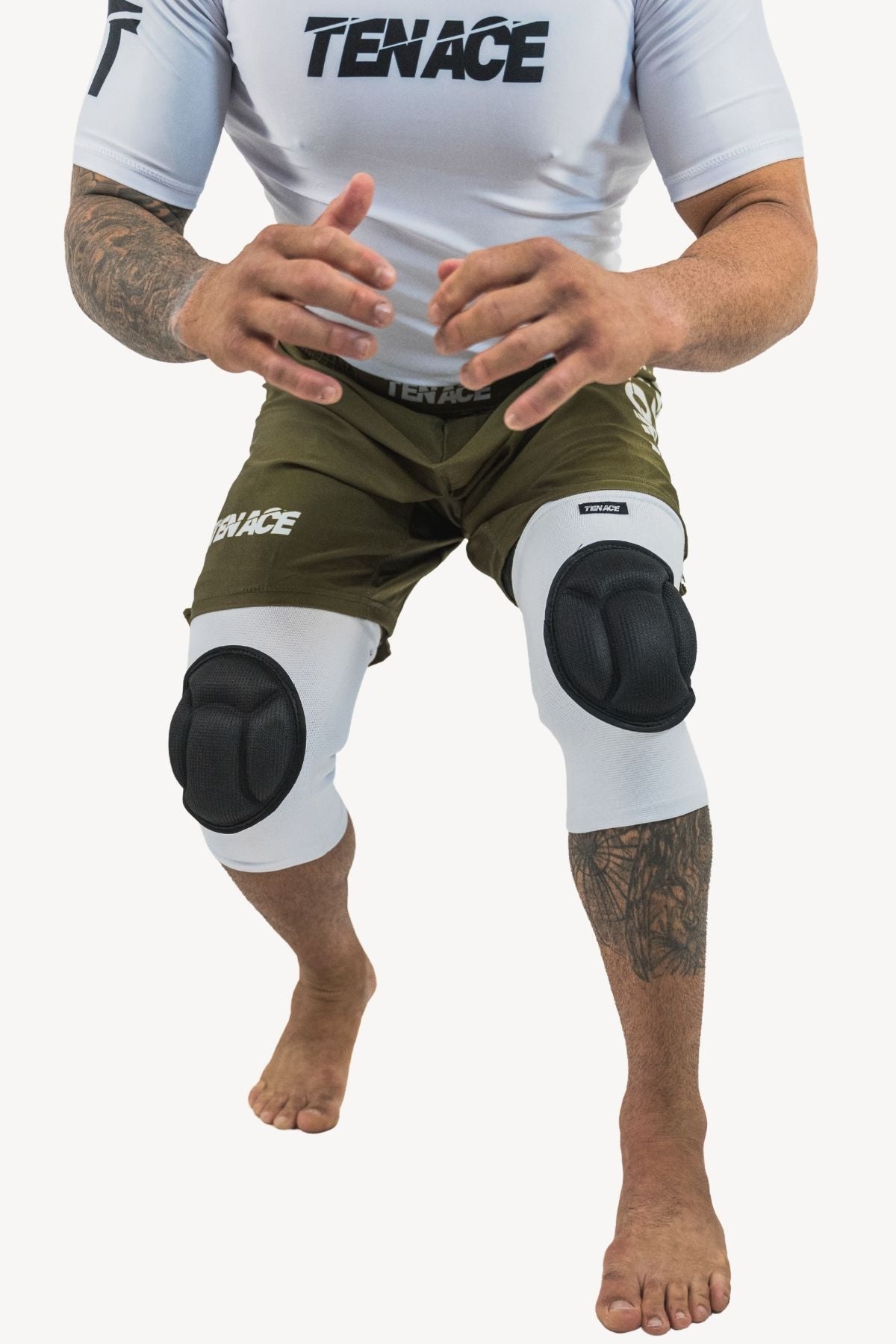 Tenace Rodillera Impact - Acolchadas Blancas MMA, Lucha, Wrestling